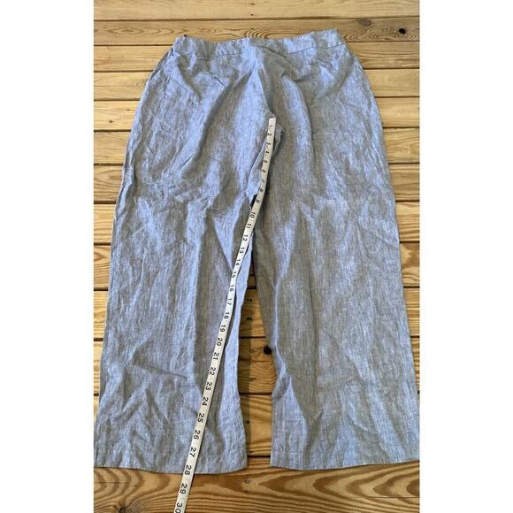Eileen Fisher Wide Leg Linen Pants Size Large Women’s Grey - Picture 6 of 7